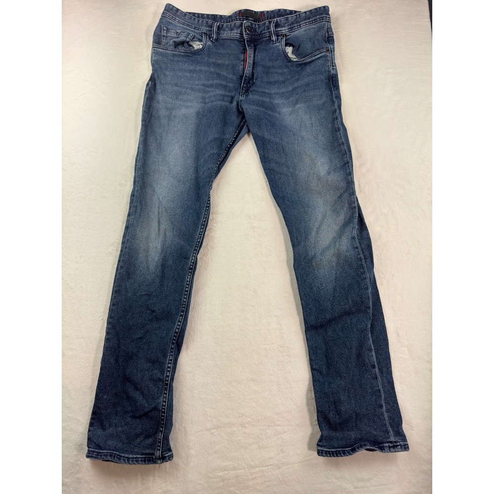 Robert Graham Mens Blue Stretch Denim Jeans Made in Italy Size 34